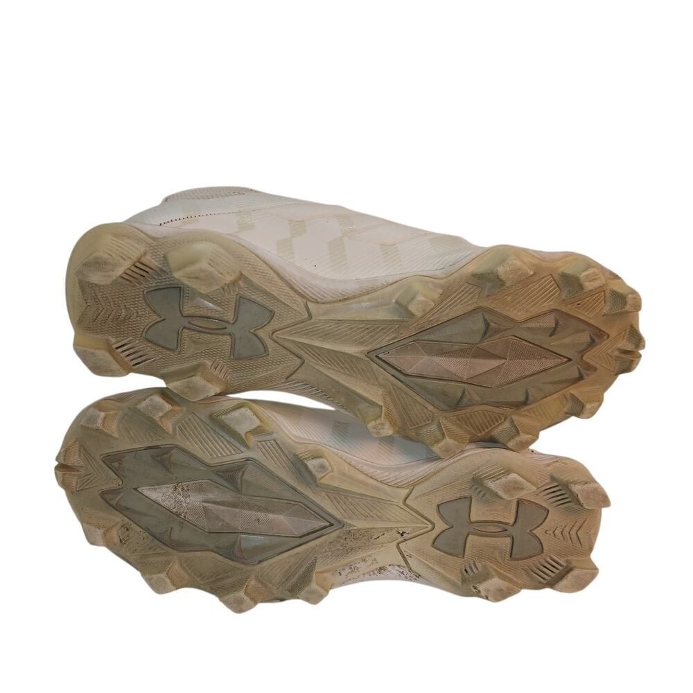 Under Armour Highlight JR Boys Triple White Ghosted Football Cleats - Size 5Y - Picture 7 of 8